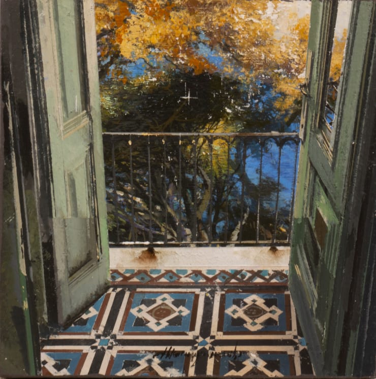 Matteo Massagrande Piccola Marina, 2021 Oil and mixed media on board 15 x 15 cm 5 7/8 x 5 7/8 in