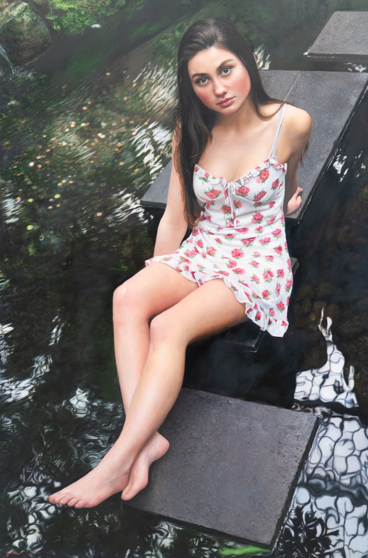 Yigal Ozeri Girl by the Pond, 2022 Oil on canvas 203.2 x 137.2 cm 80 x 54 in