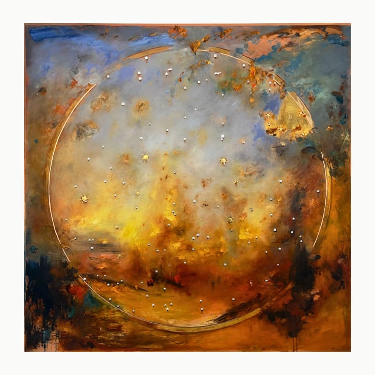 Hand-Finished Leo, 2025 Individually dated edition of 10 Hand gilded by the artist in genuine 24k gold, silver and copper leaf on Hahnemühle Fine Art Agave Paper 90 x 90 cm 35.4 x 35.4 in