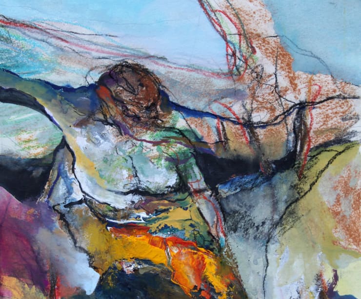 Back Again, 2025 Graphite, Charcoal, Pastel, Ink, Gouache & Watercolour on paper 32 x 38 cm 12.6 x 15 in