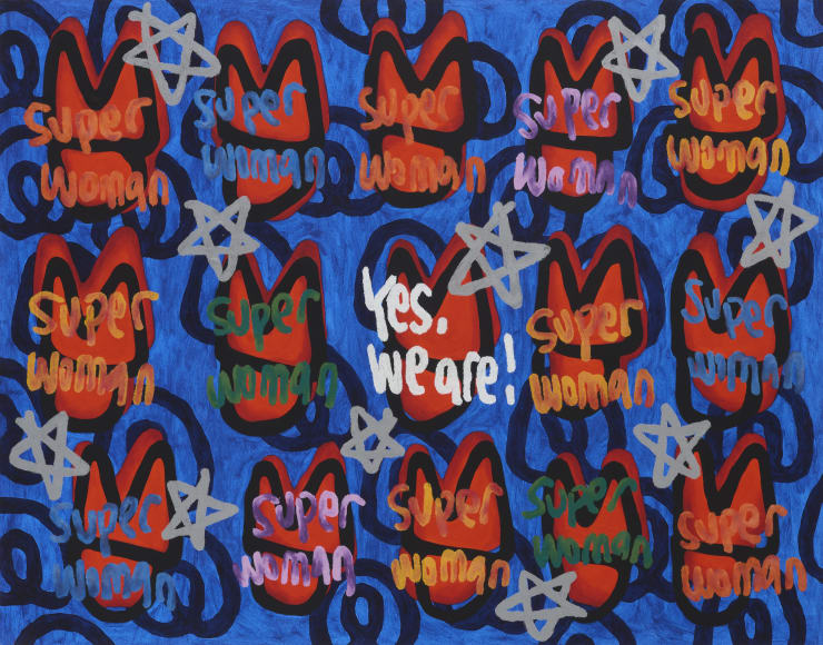 Super Women, 2019 Oil on panel 91 x 117 cm 36 x 46 in