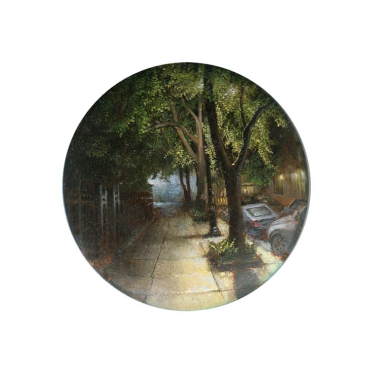 Cycling Guide to Lilliput 59, 2016 Oil on Copper 5.6 cm diameter 2.2 in diameter