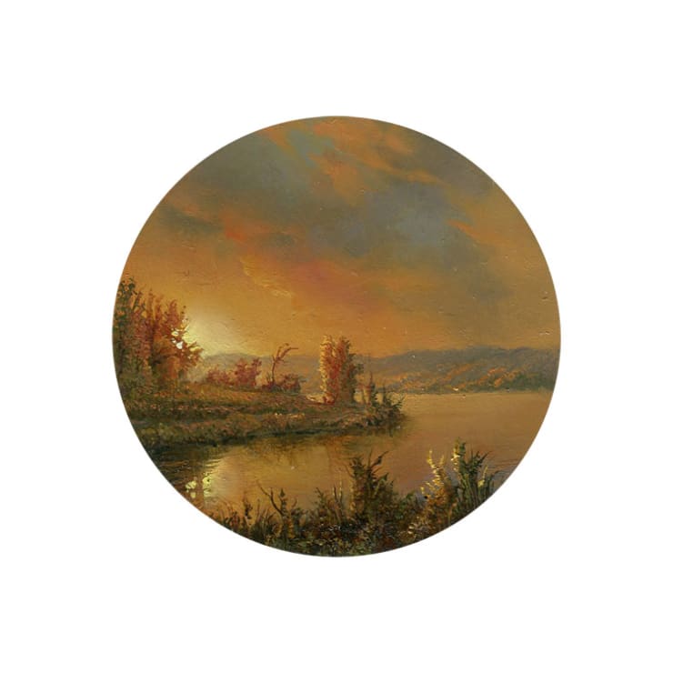 Cycling Guide to Lilliput 99, 2017 Oil on Copper 6.4 cm diameter 2.5 in diameter