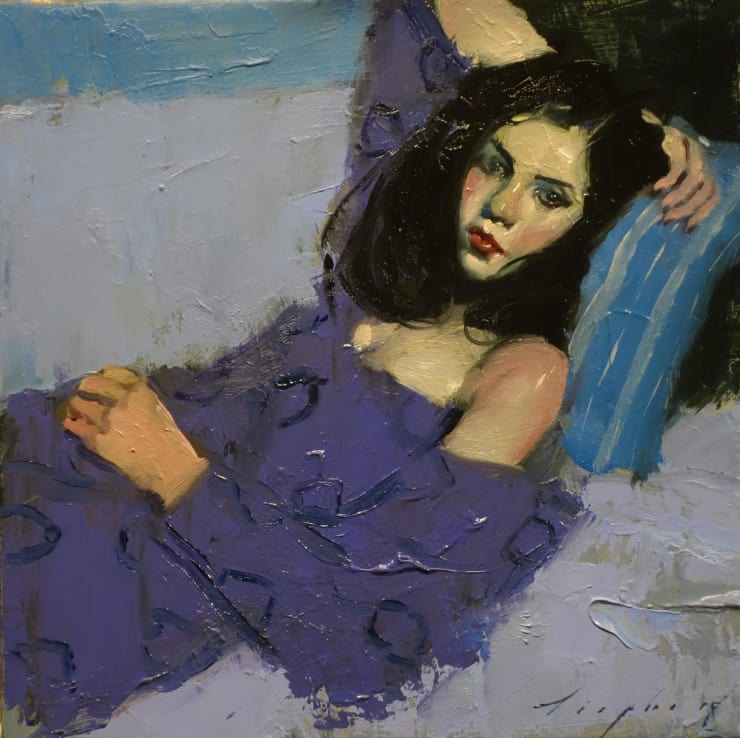 Purple Dress, 2018 Oil on canvas 25.4 x 25.4 cm 10 x 10 in