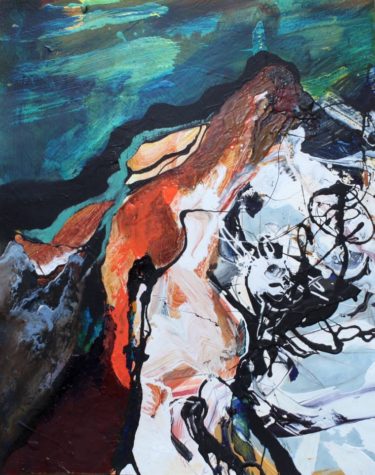 Rivulet, 2025 Graphite, Oil & Acrylic on paper 63.5 x 50 cm 25 x 19.7 in