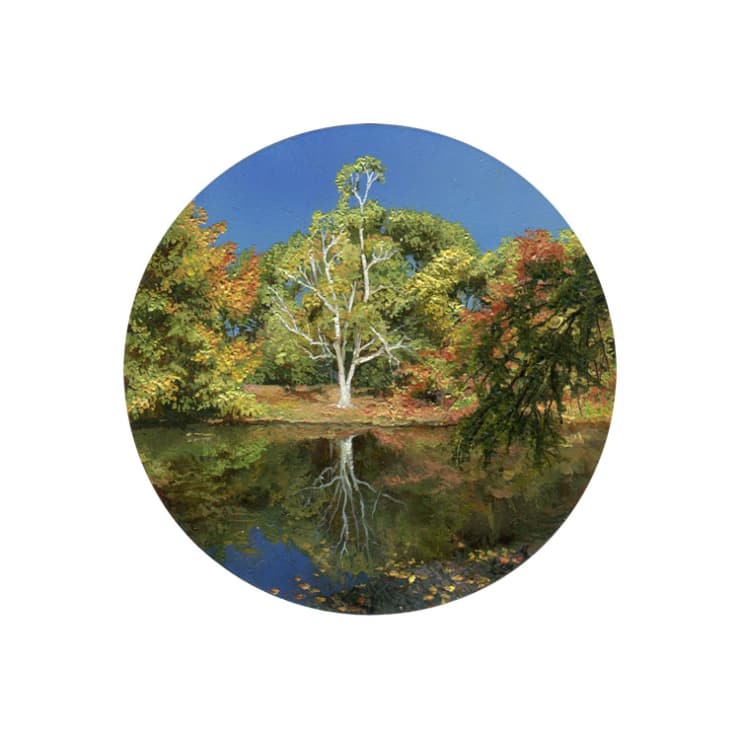 Cycling Guide to Lilliput 98, 2017 Oil on Copper 6.4 cm diameter 2.5 in diameter