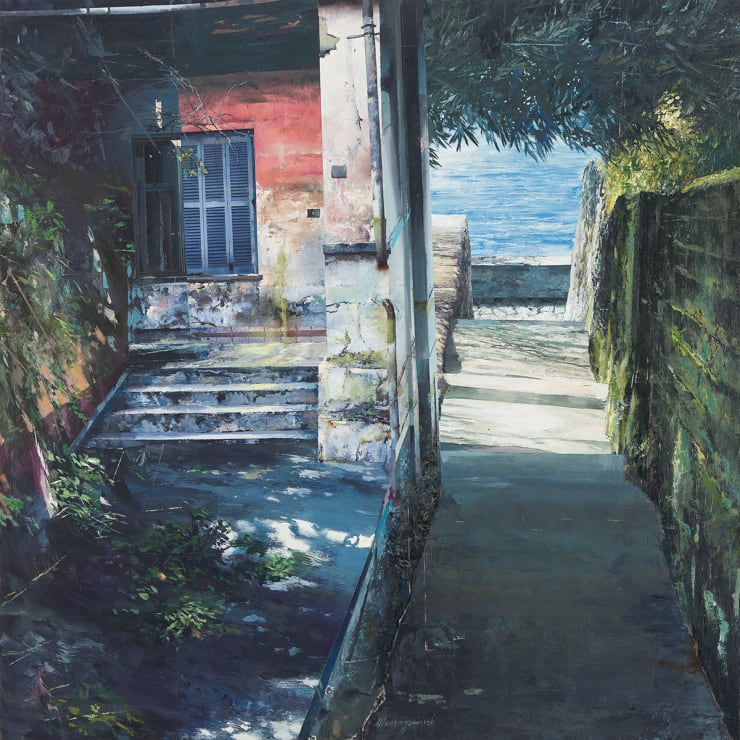 Matteo Massagrande Dalmazia, 2021 Oil and mixed media on board 60 x 60 cm 23.6 x 23.6 in