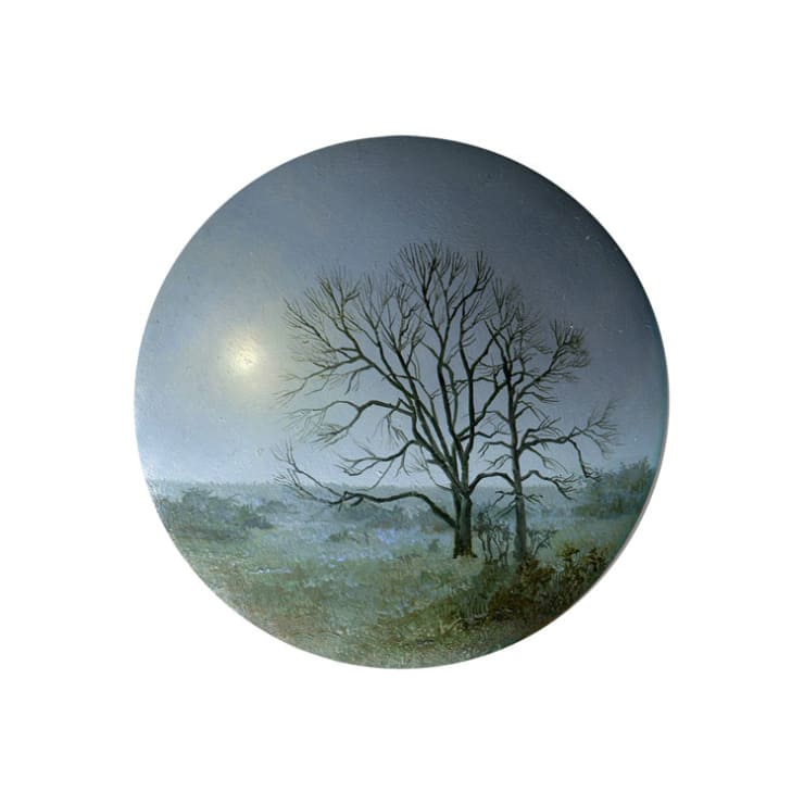 Cycling Guide to Lilliput 80, 2017 Oil on Copper 5.6 cm diameter 2.2 in diameter