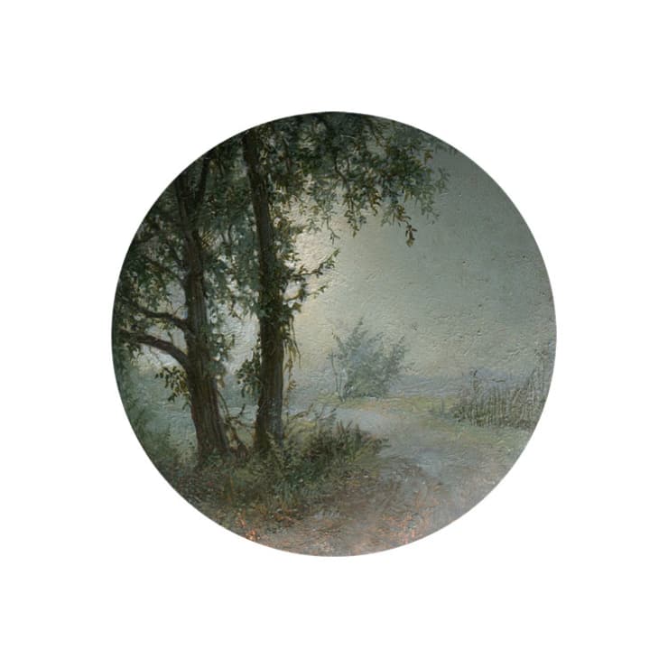 Cycling Guide to Lilliput 60, 2016 Oil on Copper 5.1 cm diameter 2 in diameter