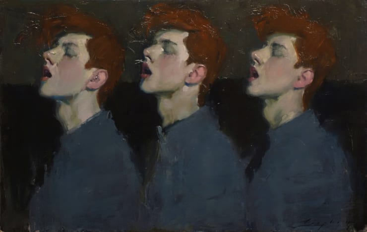 One Man, Many Voices, 2019 Oil on canvas 45.7 x 71 cm 18 x 28 in