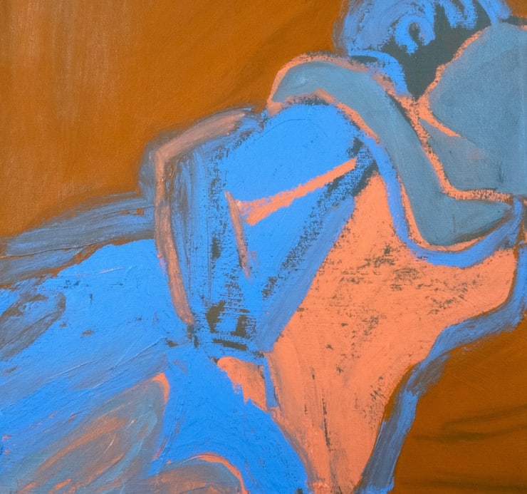 She Doesn't Want To - J, Bob Carlos Clarke, 2024 Oil and oil stick on canvas 30.5 x 30.5 cm 12 x 12 in