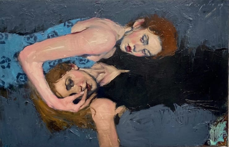 Two Women, 2023 Oil on canvas 38.1 x 58.4 cm 15 x 23 in