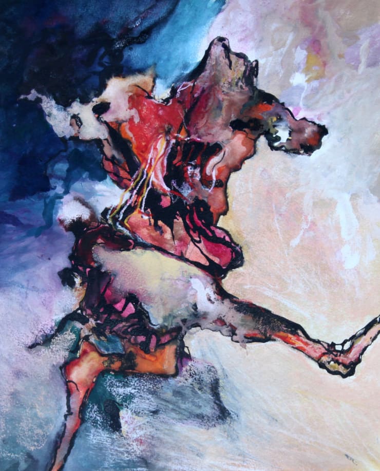 I Want To See You Dance Again, 2025 Pastel, Ink & Watercolour on Paper 40 x 32 cm 15.8 x 12.6 in