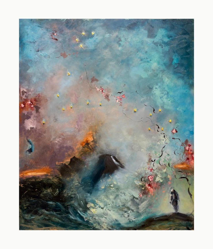 Hand-Finished Piscean Landscape, 2025 Individually dated edition of 10 Hand gilded by the artist in genuine 24K gold leaf on Hahnemühle Fine Art Agave Paper 70 x 60 cm 27.6 x 23.6 in