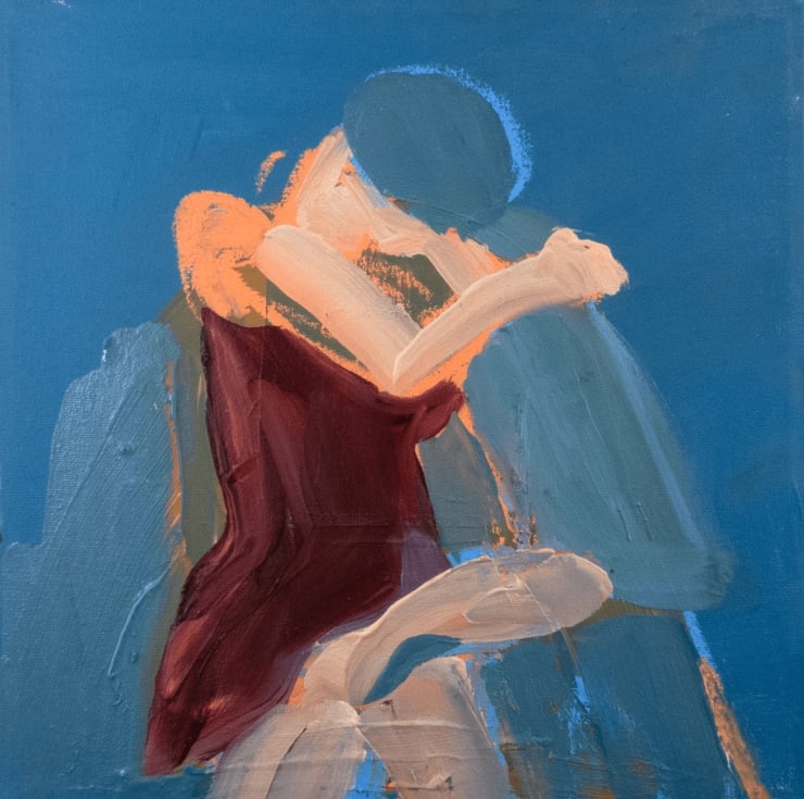 She Doesn't Want To - H, Bob Carlos Clarke, 2024 Oil and oil stick on canvas 30.5 x 30.5 cm 12 x 12 in