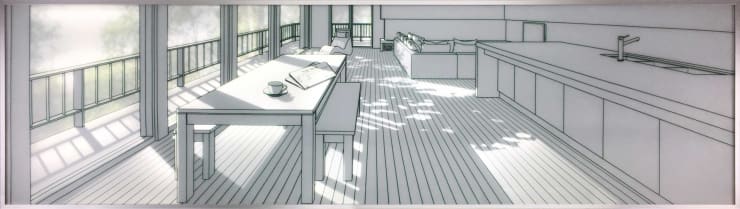 The Sunshine Room (2), 2016 Tempered Glass, Sandblast & LED Backlit 62 x 220 x 4 cm (24.5 x 86.5 x 1.5 in)