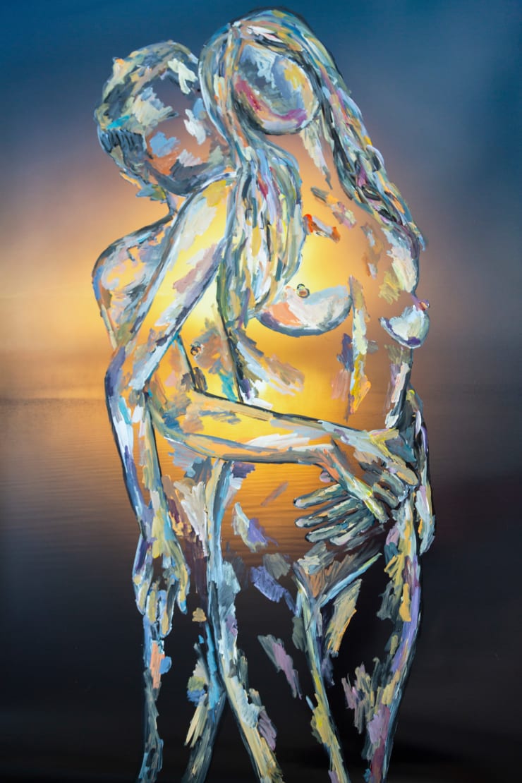 Lovers, 2024 Acrylic paint on original photography 152.4 x 101.6 cm 60 x 40 in