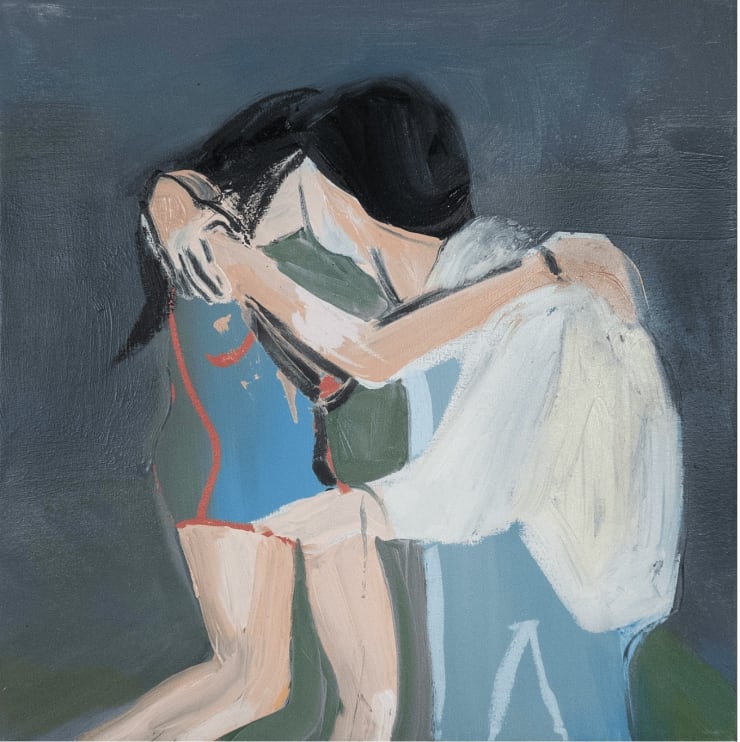 The Agony and The Ecstasy, 2024 Oil and oil stick on canvas 61 x 61 cm 24 x 24 in