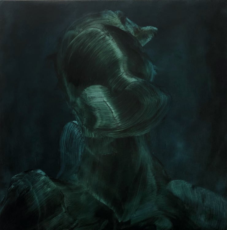 In The Solution, 2020 Oil on panel 24 x 24 cm 9.6 x 9.6 in