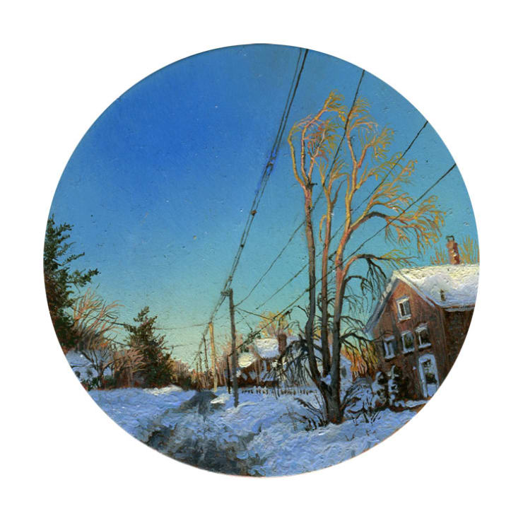 Cycling Guide to Lilliput 84, 2017 Oil on Copper 6.4 cm diameter 2.5 in diameter