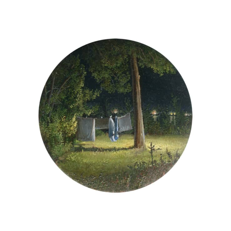 Cycling Guide to Lilliput 78, 2017 Oil on Copper 5.6 cm diameter 2.2 in diameter