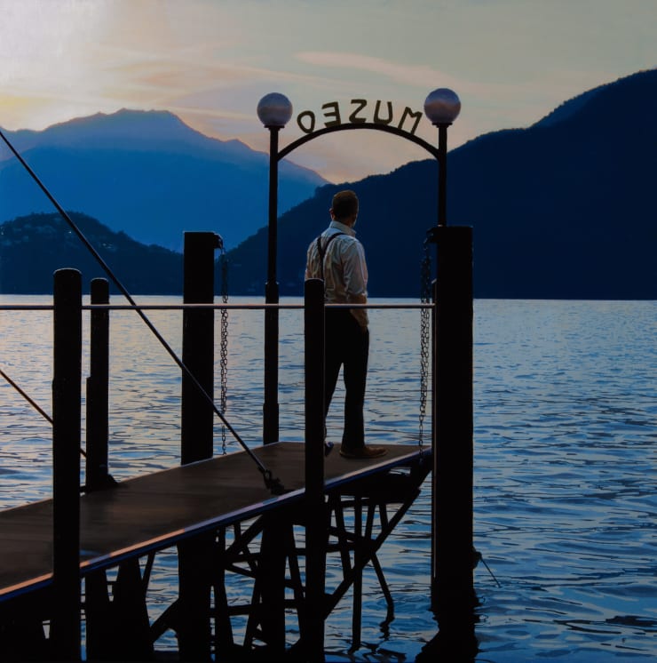 Lake Como, Museo sunrise, 2024 Oil on canvas 91.5 x 91.5 cm 36 x 36 in