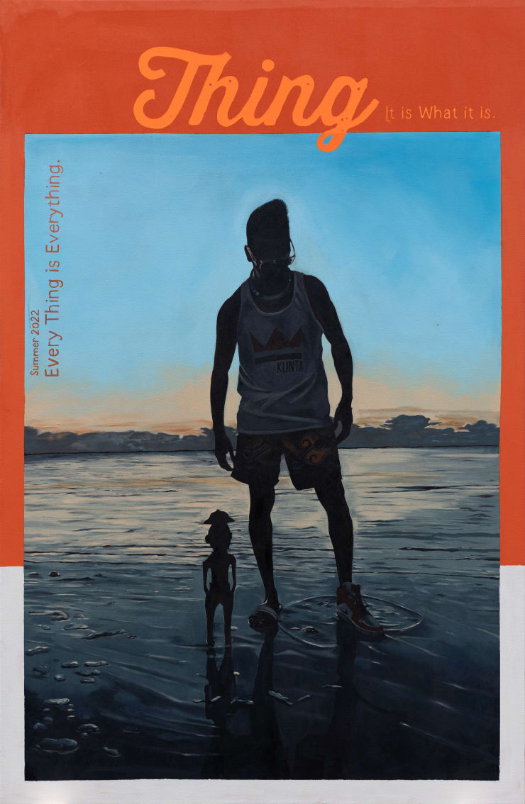 One Thing About Me I'ma Be Alright: EVERY THING IS EVERYTHING, 2022 Acrylic on canvas 213 x 137 cm 84 x 54 in