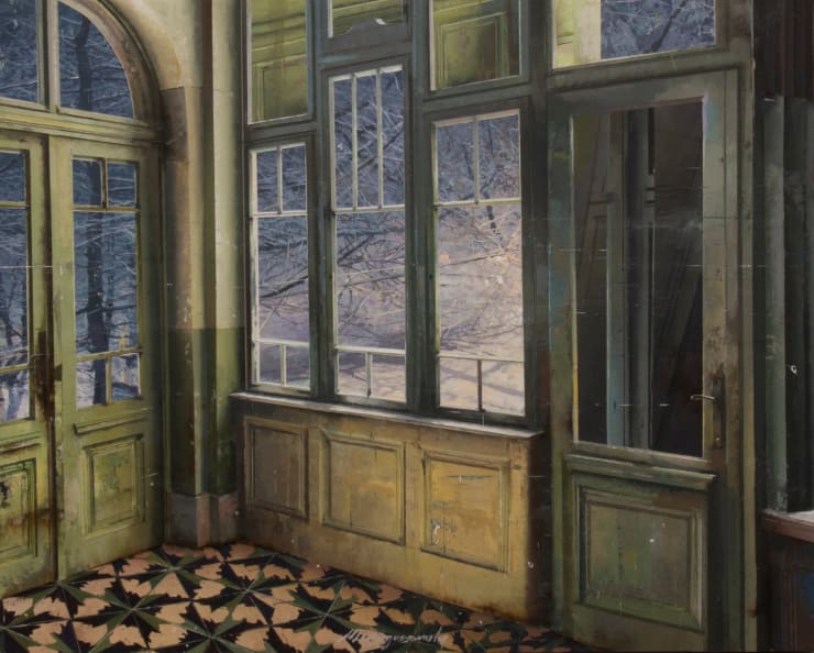 Matteo Massagrande Neve di Notte, 2022 Oil and mixed media on board 40 x 50 cm 15.7 x 19.7 in