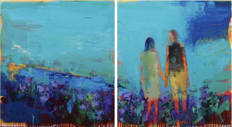 You Are My Better, 2021 Oil on linen - Diptych 100 x 180 cm 39.4 x 71 in