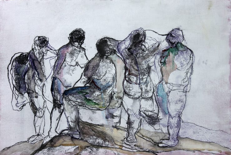 Satyrs, 2025 Graphite, Charcoal, Ink & Watercolour on paper 38 x 56 cm 15 x 22 in
