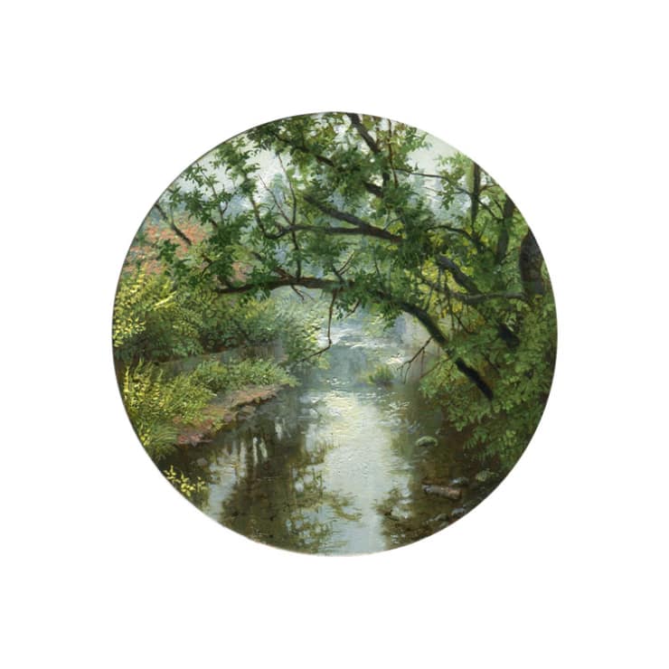 Cycling Guide to Lilliput 82, 2017 Oil on Copper 6.4 cm diameter 2.5 in diameter