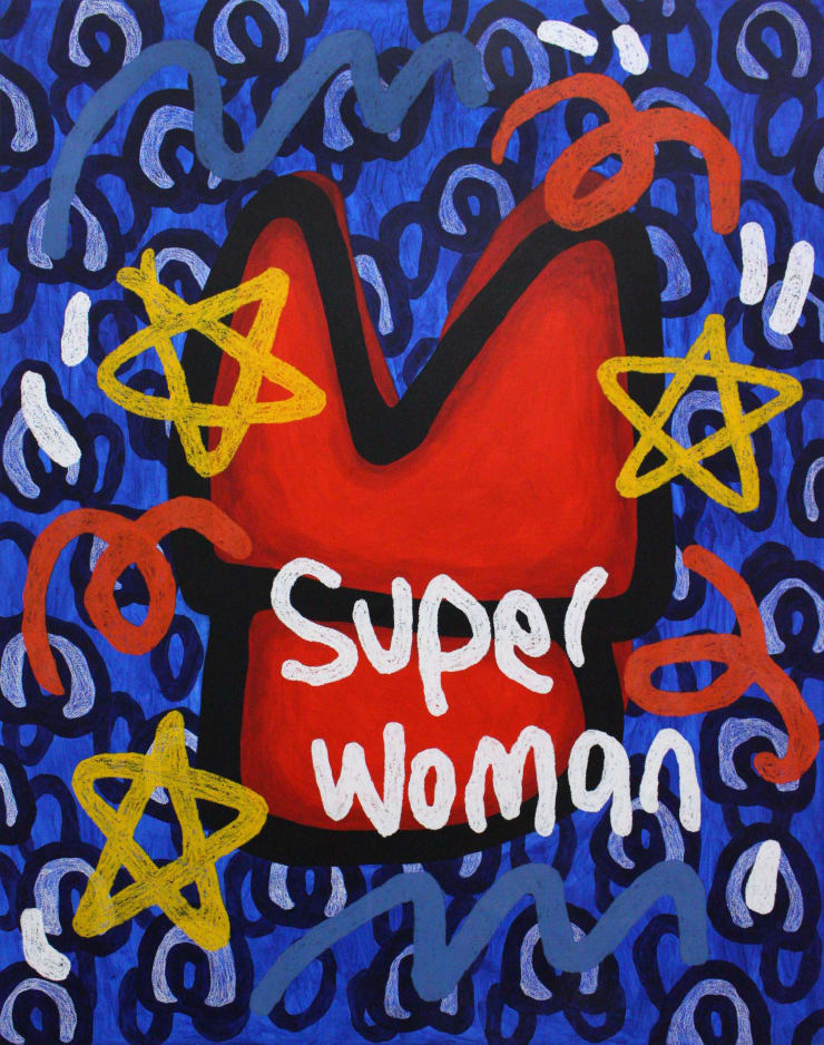 JIHI Super Woman, 2019 Oil on panel 117 x 91 cm 46 x 36 in