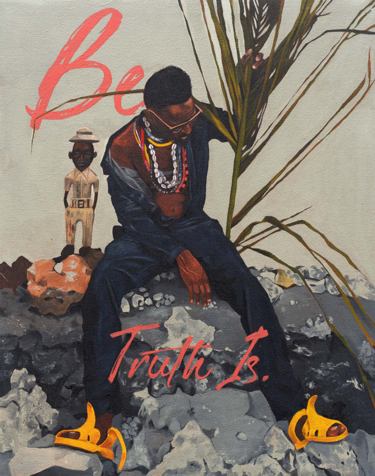 One Thing About Me I'ma Be Alright: TRUTH IS, 2022 Acrylic on canvas 71 x 56 cm 28 x 22 in