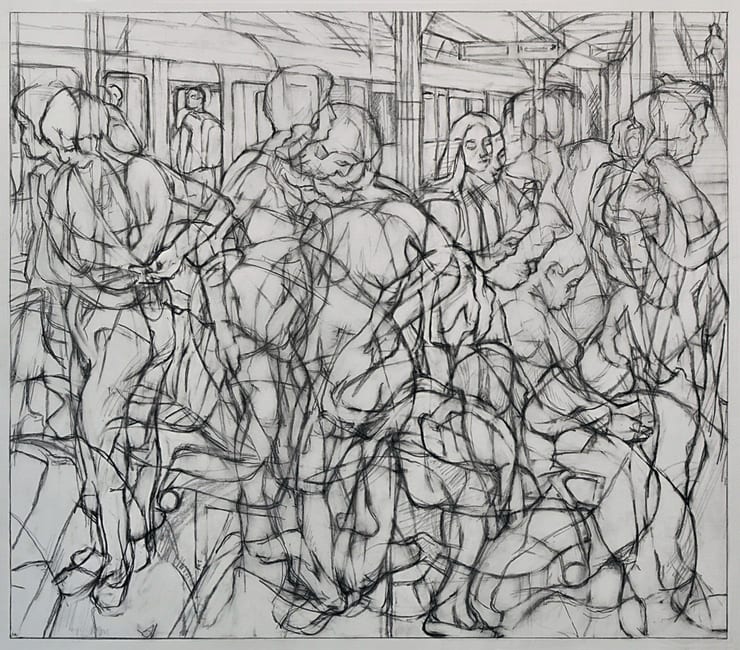 Woven from a Brief Encounter, 2019 Graphite on tracing paper 37.5 x 42.5 cm 14.75 x 16.75 in