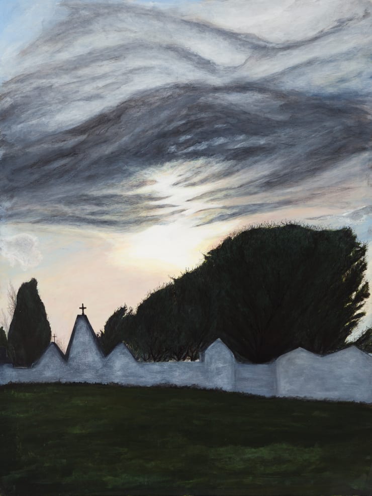 Cemetery Siege Wall, Catalonia, 2021 Acrylic on canvas 101.5 x 76 cm 40 x 30 in