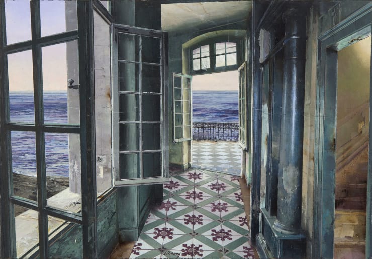 La casa del faro, 2018 Oil & Mixed Media on Board 23 x 33 cm 9 x 13 in