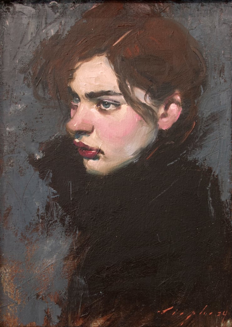 High Black Collar, 2024 Oil on canvas 35.6 x 25.4 cm 14 x 10 in