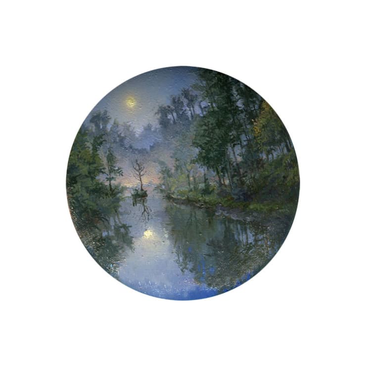 Cycling Guide to Lilliput 67, 2017 Oil on Copper 5.1 cm diameter 2 in diameter