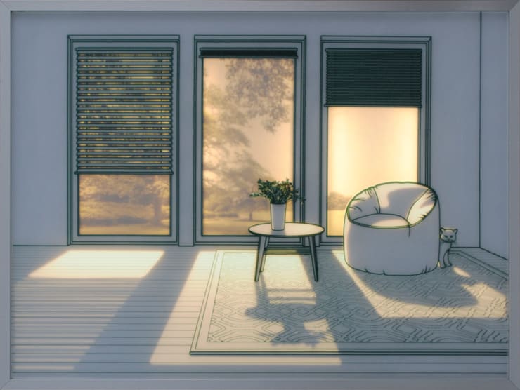 The Sunshine Room XIV, 2018 Tempered Glass, Sandblast & LED Backlit 51 x 68 x 4 cm 20 x 26.5 x 1.5 in