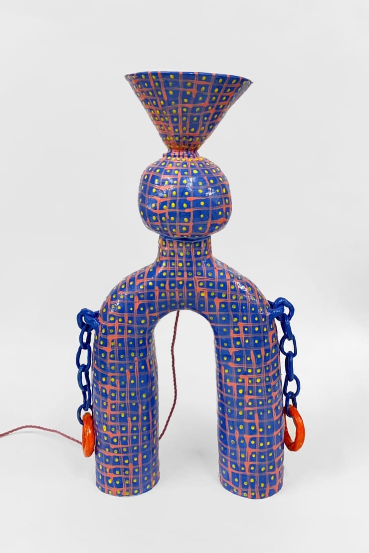 Xanthe Somers, Bitter Sweet (Medium blue and pink lamp), Floor standing candle holder, 2022