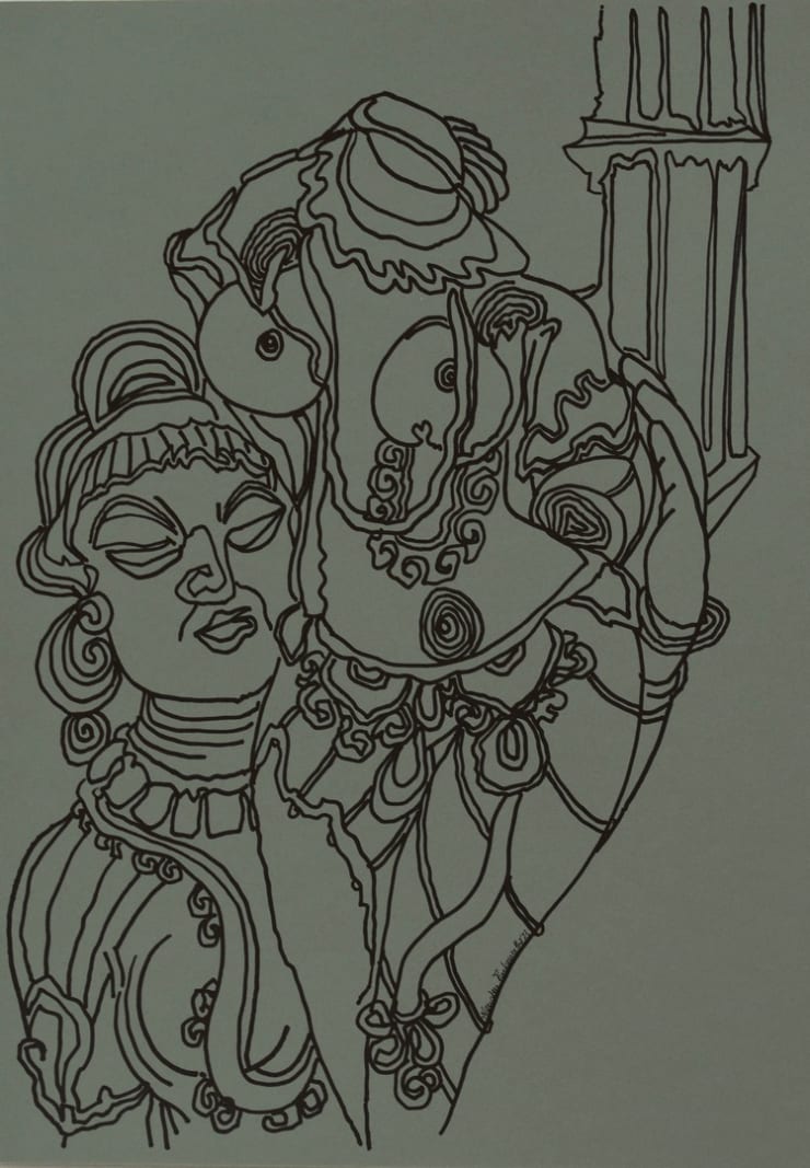 Nandan Purkayastha Untitled - V (Sculptural Stories), 2023 Marker on Paper 16 1/2 x 11 1/2 in. 41.9 x 29.2 cm