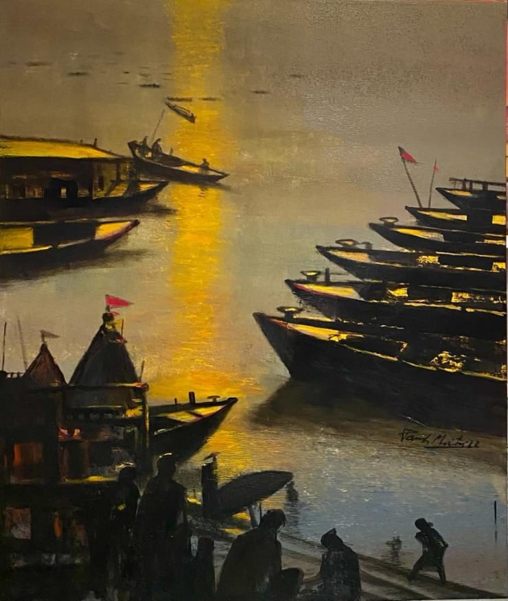 Paresh Maity Light of Faith, 2022 Oil, Acrylic on Canvas 72" x 60" 183cm x 152cm