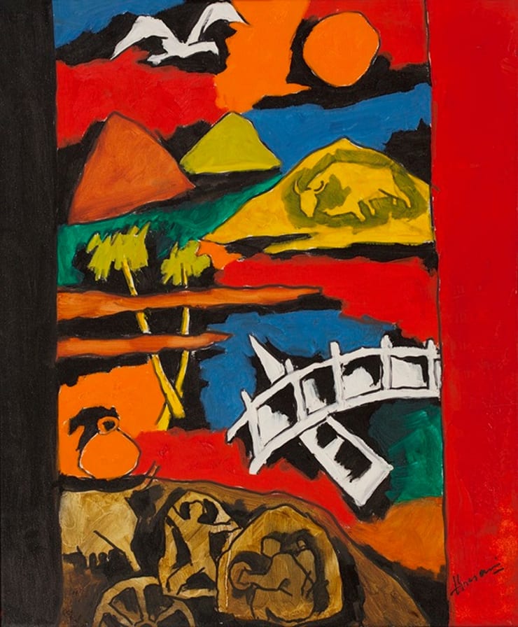 M F Husain Untitled, 2003 Oil on Canvas 24" x 20"