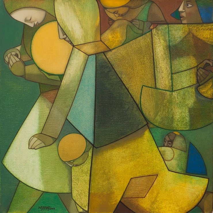 Neeraj Goswami With the Golden Orb, 2013 Oil on canvas 24" x 24"