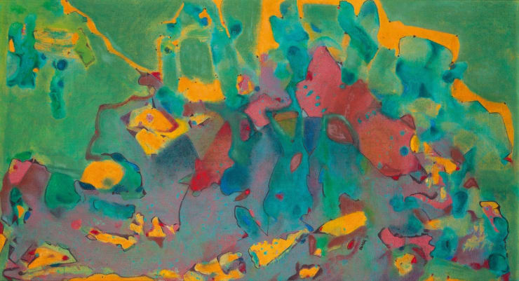 Deveshi Goswami Spatial Reverberations, 2017 Mixed Media on Canvas 20" x 37 "