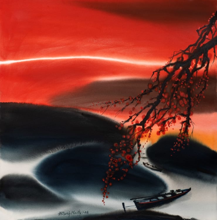 Paresh Maity The Orient Express, 2008 Water colour on Paper 42" x 40"