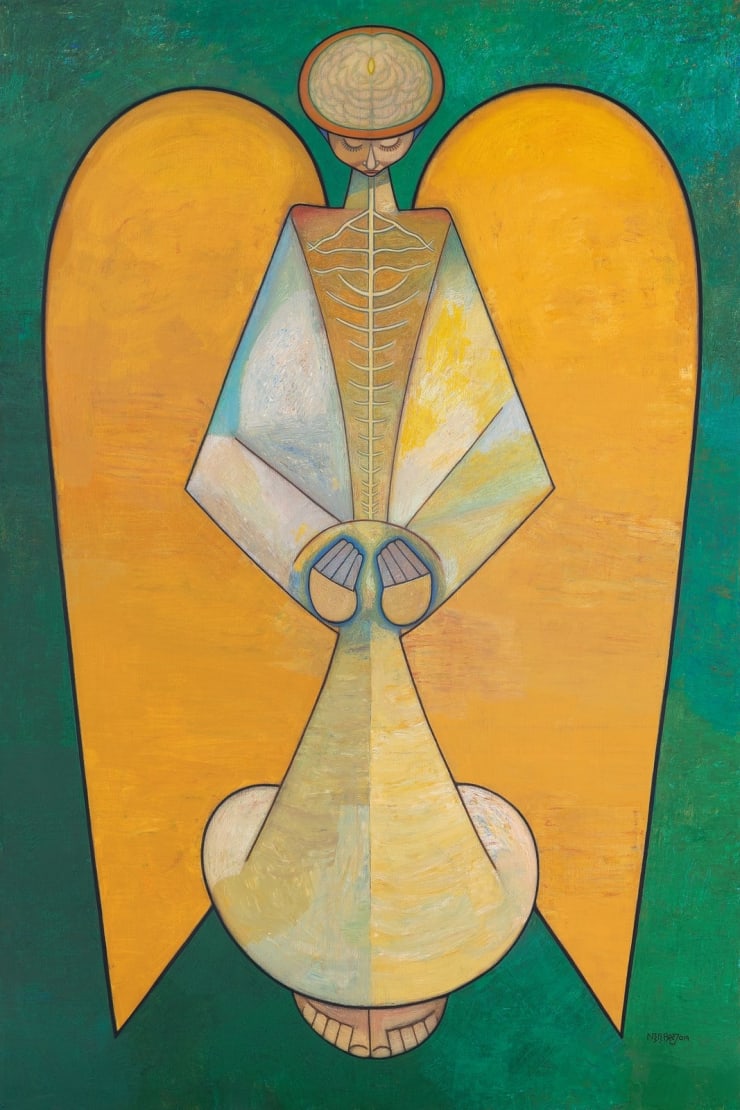 Neeraj Goswami Bodh-Consciousness, 2019 Acrylic on Canvas 72" x 48"