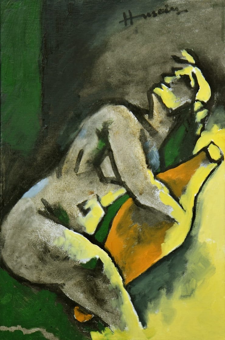 M F Husain Untitled, 2003 Oil on Canvas Board 30" x 20"