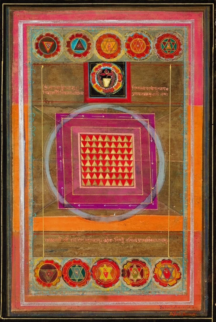Dipak Banerjee Tara-O-Chasath Yogini Mixed Media on Canvas 28 1/4 x 18 1/4 in. 71.9 x 46.2 cm