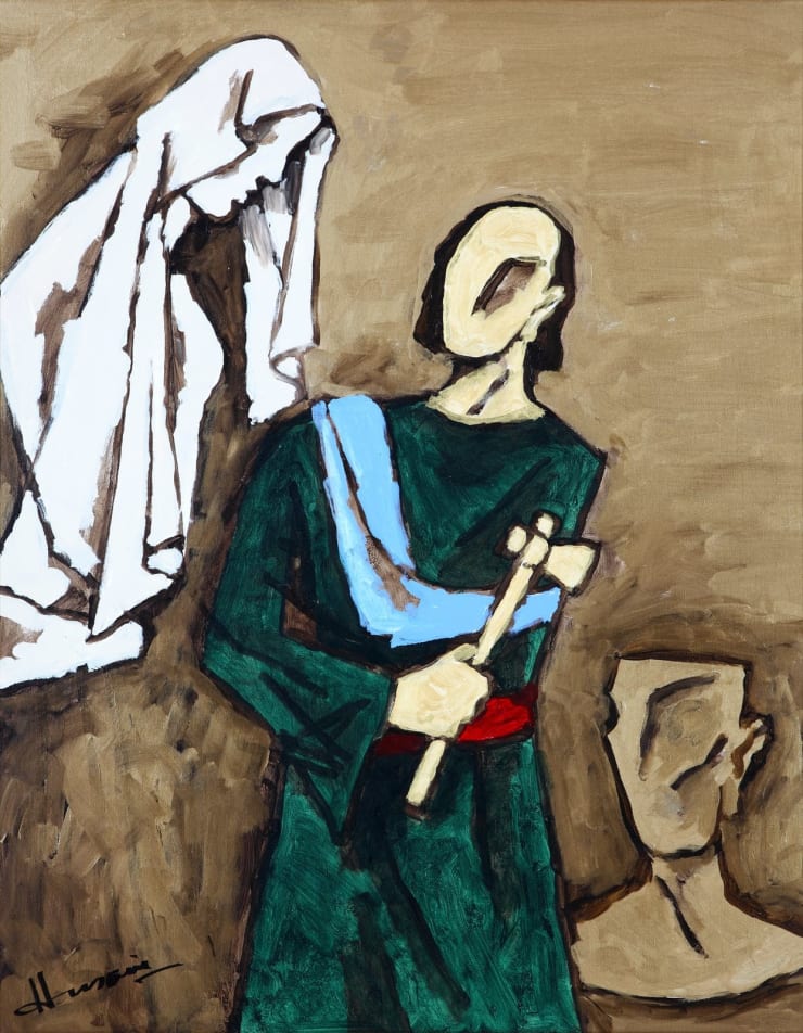 M F Husain Untitled, 2003 Oil on Canvas 36" x 28"